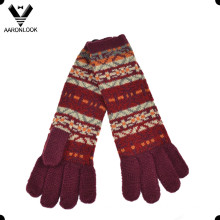 Women Fashion Custom Jacquard Knit Winter Long Glove